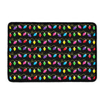 Pixel Christmas Lights Print Kitchen Mat