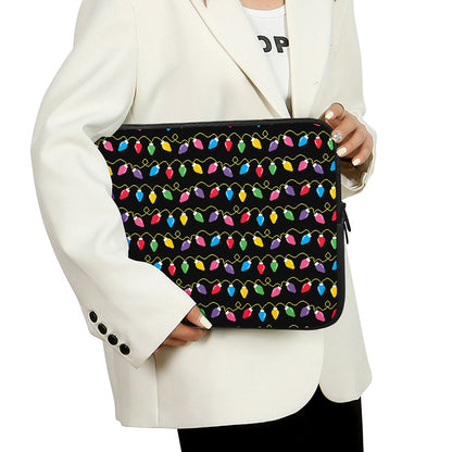 Pixel Christmas Lights Print Laptop Sleeve