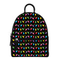 Pixel Christmas Lights Print Leather Backpack