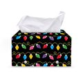 Pixel Christmas Lights Print Leather Tissue Box Cover