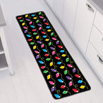Pixel Christmas Lights Print Long Kitchen Mat