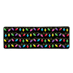 Pixel Christmas Lights Print Long Kitchen Mat