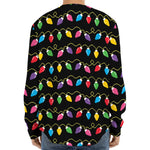 Pixel Christmas Lights Print Long Sleeve Baseball Jersey