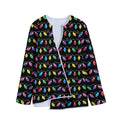 Pixel Christmas Lights Print Long Sleeve Short Coat