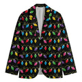 Pixel Christmas Lights Print Men's Blazer
