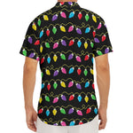Pixel Christmas Lights Print Men's Deep V-Neck Shirt