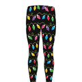 Pixel Christmas Lights Print Men's Leggings