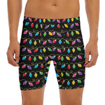 Pixel Christmas Lights Print Men's Long Boxer Briefs