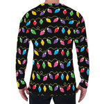 Pixel Christmas Lights Print Men's Long Sleeve T-Shirt