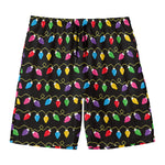 Pixel Christmas Lights Print Men's Swim Trunks