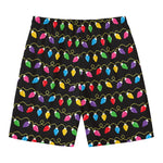 Pixel Christmas Lights Print Men's Swim Trunks