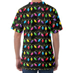 Pixel Christmas Lights Print Men's Velvet T-Shirt