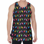 Pixel Christmas Lights Print Men's Velvet Tank Top