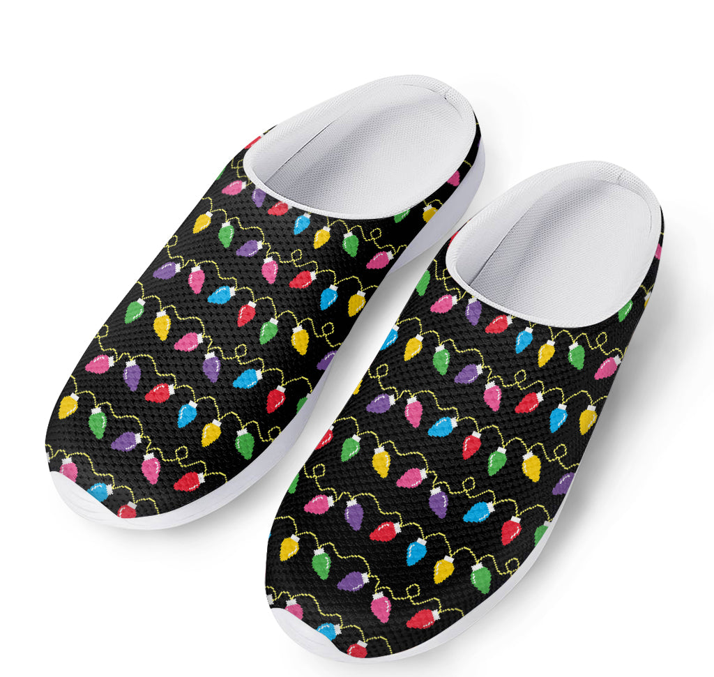 Pixel Christmas Lights Print Mesh Casual Shoes