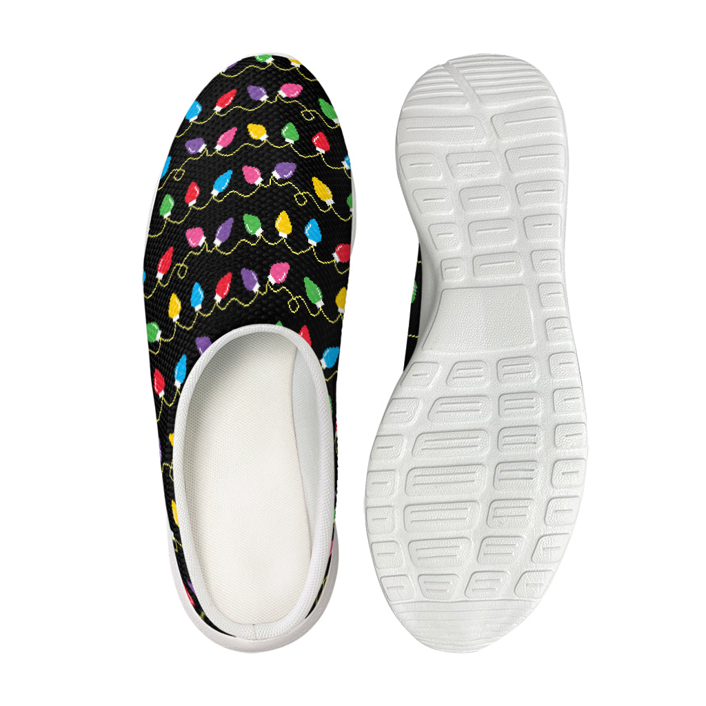 Pixel Christmas Lights Print Mesh Casual Shoes