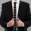 Pixel Christmas Lights Print Necktie