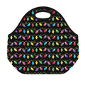 Pixel Christmas Lights Print Neoprene Lunch Bag