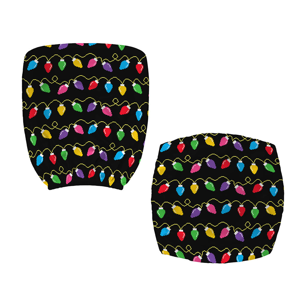 Pixel Christmas Lights Print Office Chair Cover