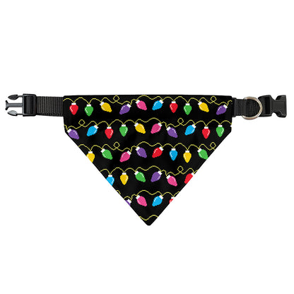 Pixel Christmas Lights Print Over The Collar Dog Bandana