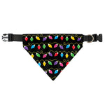 Pixel Christmas Lights Print Over The Collar Dog Bandana