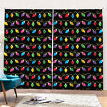 Pixel Christmas Lights Print Pencil Pleat Curtains