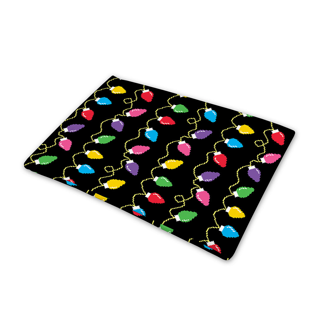 Pixel Christmas Lights Print Pet Cooling Mat Cover