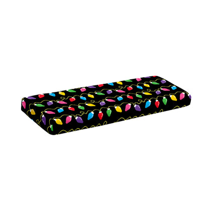 Pixel Christmas Lights Print Piano Keyboard Cover