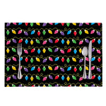 Pixel Christmas Lights Print Placemat