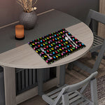 Pixel Christmas Lights Print Placemat