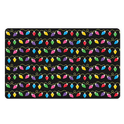 Pixel Christmas Lights Print Polyester Doormat