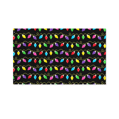 Pixel Christmas Lights Print Polyester Flag