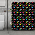 Pixel Christmas Lights Print Polyester Shower Curtain