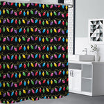 Pixel Christmas Lights Print Premium Shower Curtain