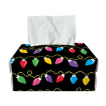 Pixel Christmas Lights Print Rectangle Tissue Box Cover