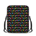 Pixel Christmas Lights Print Rectangular Crossbody Bag