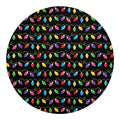 Pixel Christmas Lights Print Round Blanket