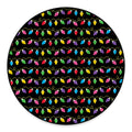 Pixel Christmas Lights Print Round Floor Mat