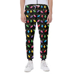 Pixel Christmas Lights Print Scuba Joggers