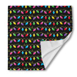Pixel Christmas Lights Print Silk Bandana