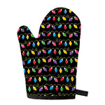 Pixel Christmas Lights Print Single Oven Mitt