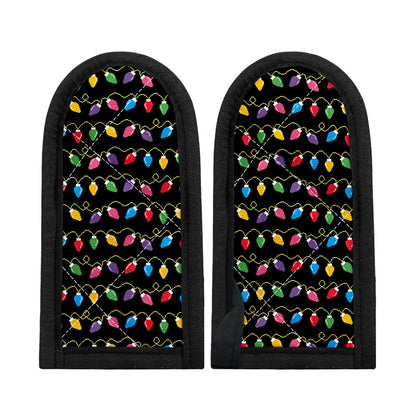Pixel Christmas Lights Print Skillet Handle Cover