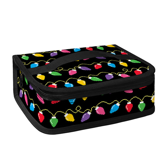Pixel Christmas Lights Print Small Lunch Bag