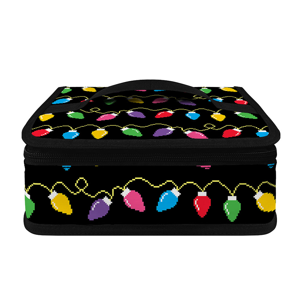 Pixel Christmas Lights Print Small Lunch Bag