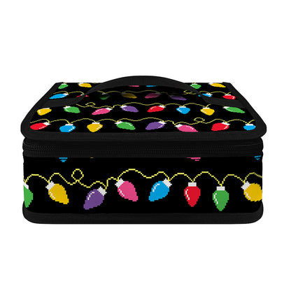 Pixel Christmas Lights Print Small Lunch Bag