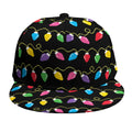 Pixel Christmas Lights Print Snapback Cap