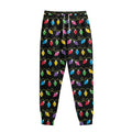 Pixel Christmas Lights Print Sweatpants