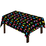 Pixel Christmas Lights Print Tablecloth
