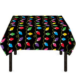 Pixel Christmas Lights Print Tablecloth