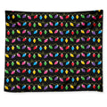 Pixel Christmas Lights Print Tapestry
