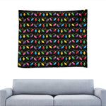 Pixel Christmas Lights Print Tapestry